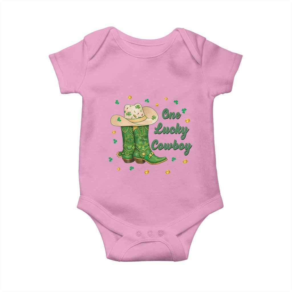 One Lucky Cowboy Baby Onesie Western Irish Cowboy St Patrick Day