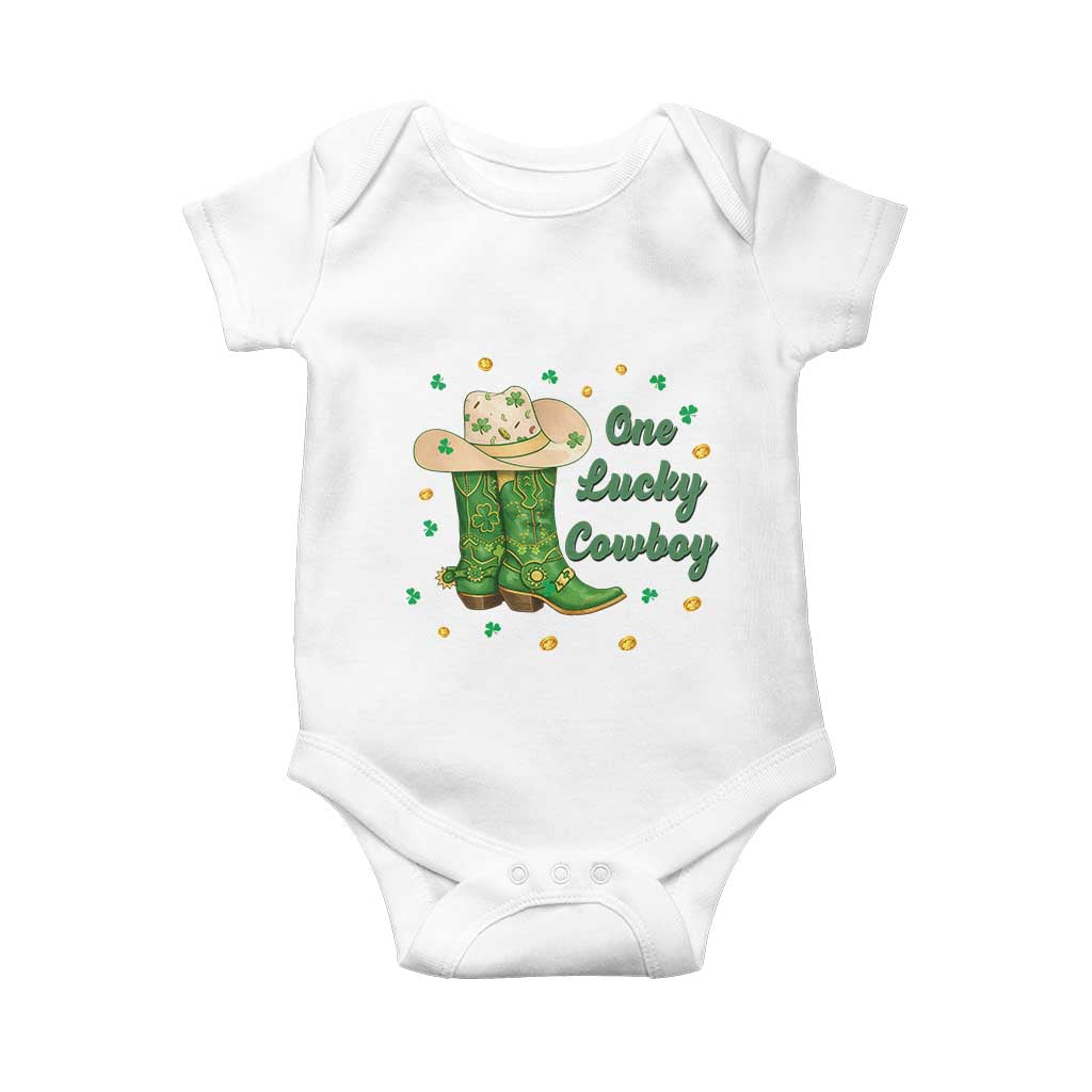 One Lucky Cowboy Baby Onesie Western Irish Cowboy St Patrick Day