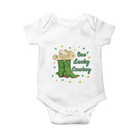 One Lucky Cowboy Baby Onesie Western Irish Cowboy St Patrick Day