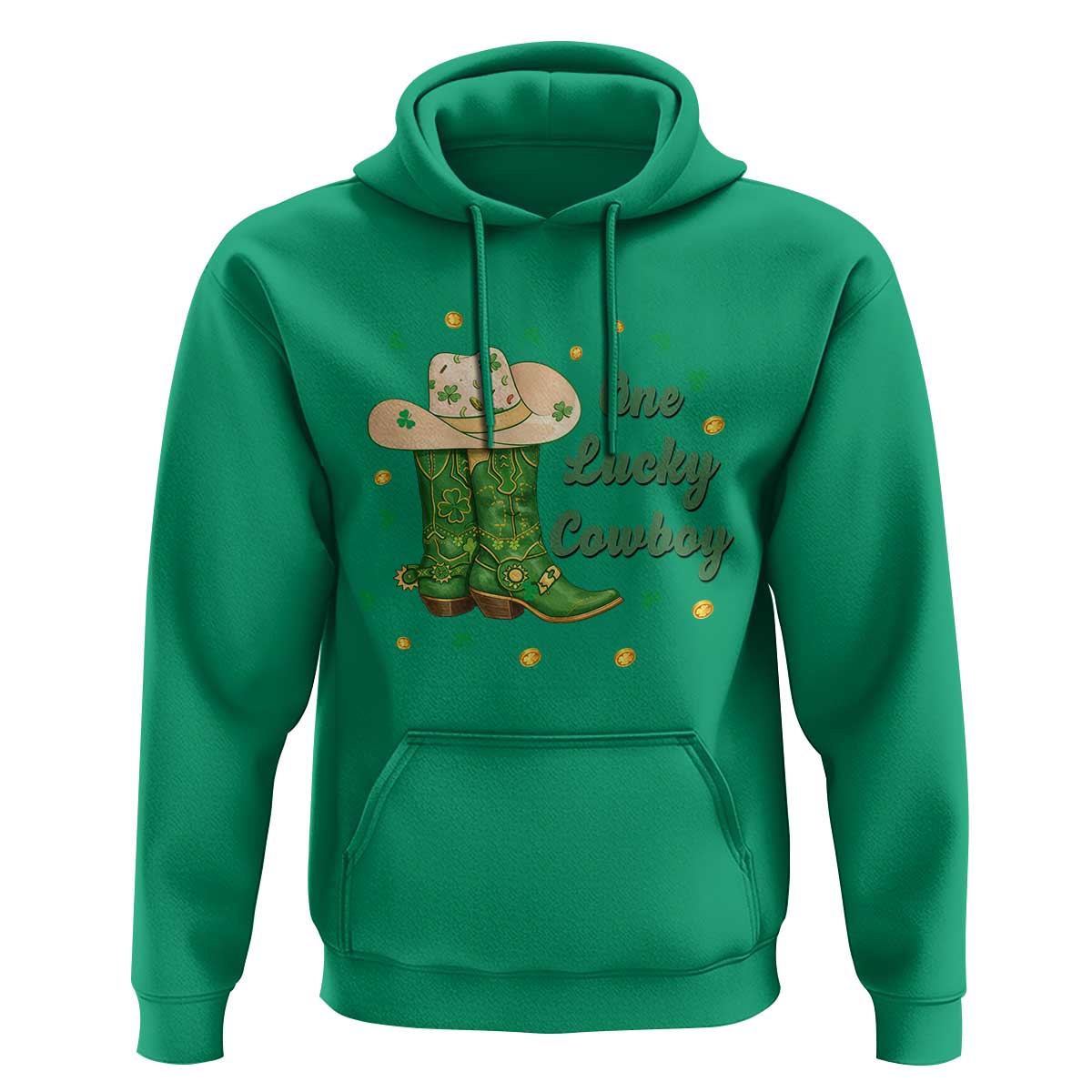One Lucky Cowboy Hoodie Western Irish Cowboy St Patrick Day