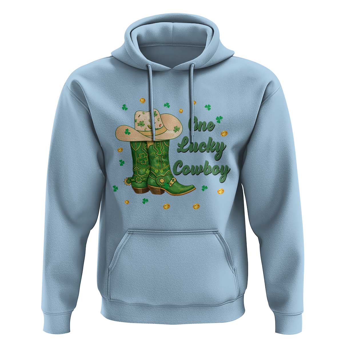 One Lucky Cowboy Hoodie Western Irish Cowboy St Patrick Day