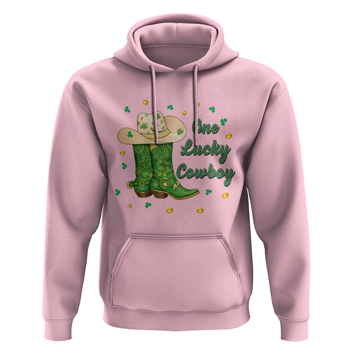 One Lucky Cowboy Hoodie Western Irish Cowboy St Patrick Day
