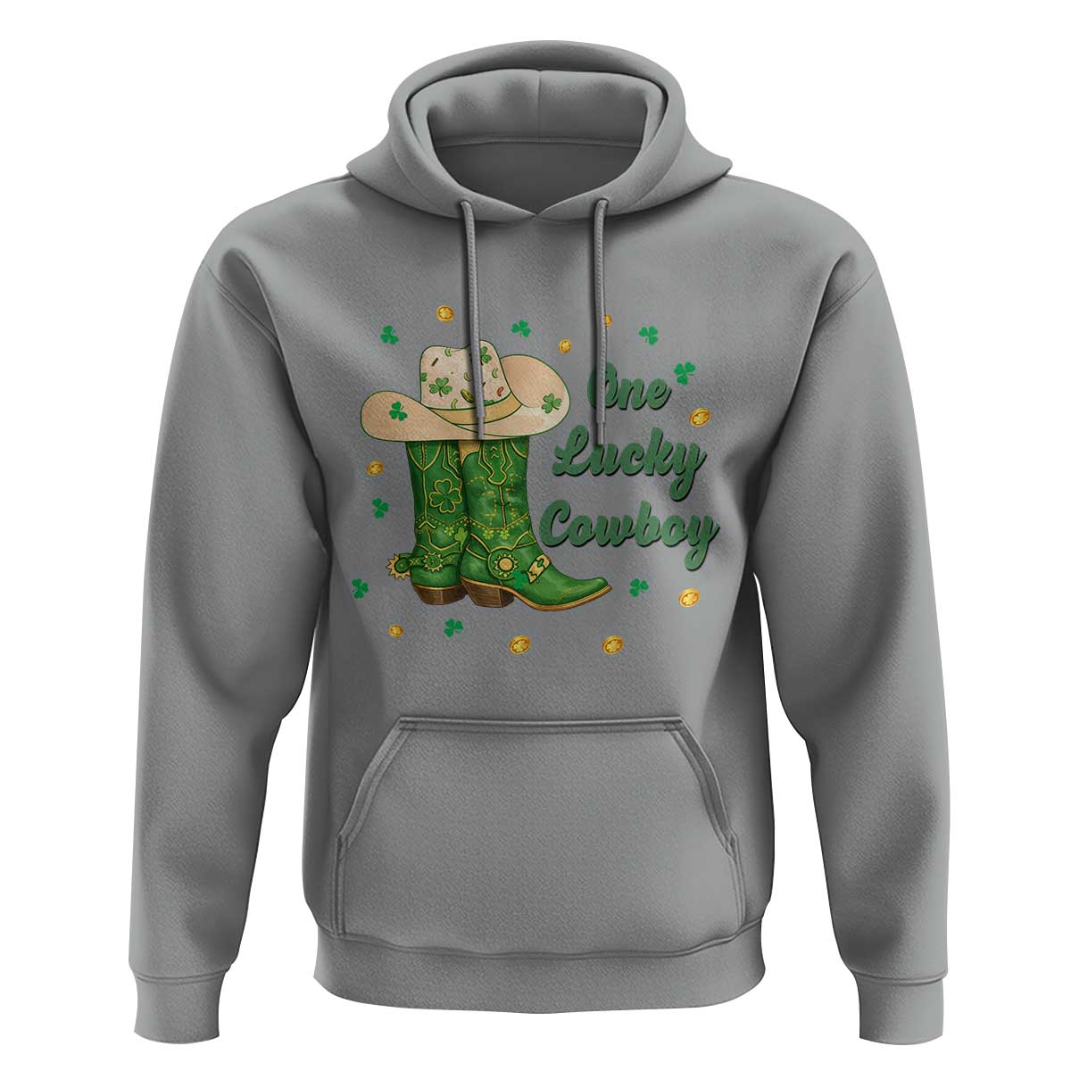 One Lucky Cowboy Hoodie Western Irish Cowboy St Patrick Day