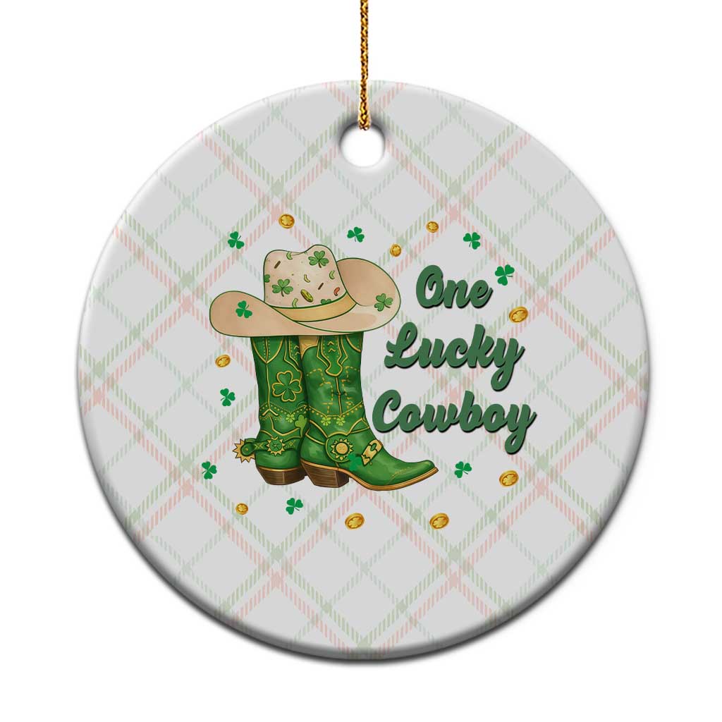 One Lucky Cowboy Ceramic Ornament Western Irish Cowboy St Patrick Day