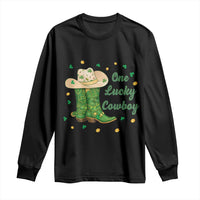 One Lucky Cowboy Long Sleeve Shirt Western Irish Cowboy St Patrick Day