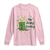 One Lucky Cowboy Long Sleeve Shirt Western Irish Cowboy St Patrick Day