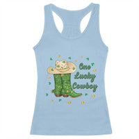 One Lucky Cowboy Racerback Tank Top Western Irish Cowboy St Patrick Day
