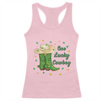 One Lucky Cowboy Racerback Tank Top Western Irish Cowboy St Patrick Day