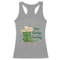 One Lucky Cowboy Racerback Tank Top Western Irish Cowboy St Patrick Day