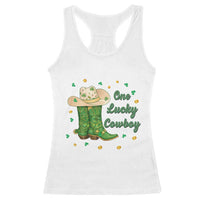 One Lucky Cowboy Racerback Tank Top Western Irish Cowboy St Patrick Day