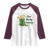 One Lucky Cowboy Raglan Shirt Western Irish Cowboy St Patrick Day