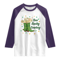 One Lucky Cowboy Raglan Shirt Western Irish Cowboy St Patrick Day