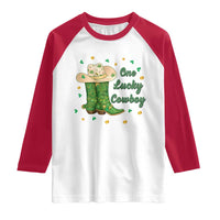 One Lucky Cowboy Raglan Shirt Western Irish Cowboy St Patrick Day