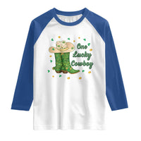 One Lucky Cowboy Raglan Shirt Western Irish Cowboy St Patrick Day