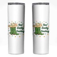 One Lucky Cowboy Skinny Tumbler Western Irish Cowboy St Patrick Day