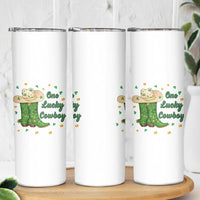 One Lucky Cowboy Skinny Tumbler Western Irish Cowboy St Patrick Day