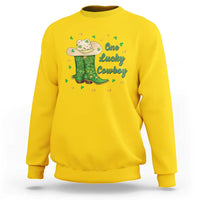 One Lucky Cowboy Sweatshirt Western Irish Cowboy St Patrick Day