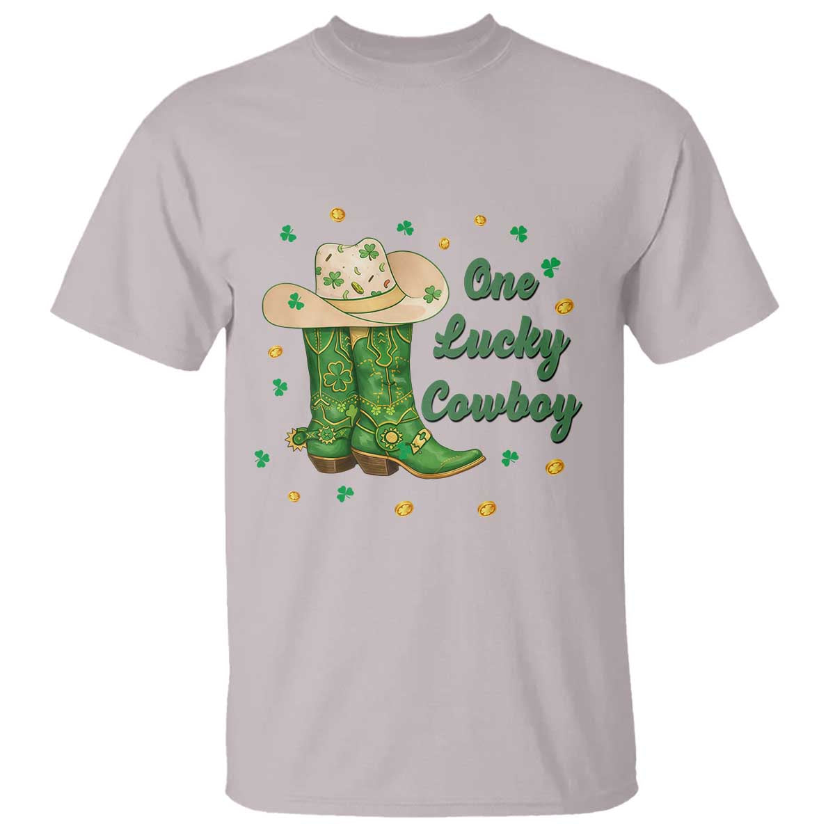 One Lucky Cowboy T Shirt Western Irish Cowboy St Patrick Day