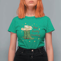 One Lucky Cowboy T Shirt For Women Western Irish Cowboy St Patrick Day