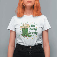 One Lucky Cowboy T Shirt For Women Western Irish Cowboy St Patrick Day