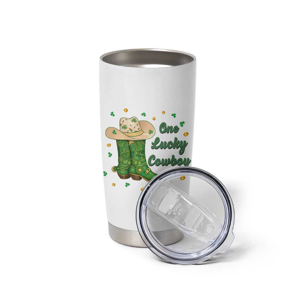 One Lucky Cowboy Tumbler Cup Western Irish Cowboy St Patrick Day