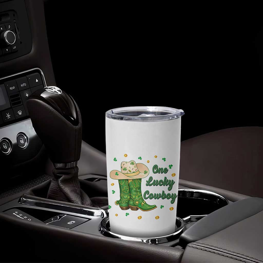 One Lucky Cowboy Tumbler Cup Western Irish Cowboy St Patrick Day