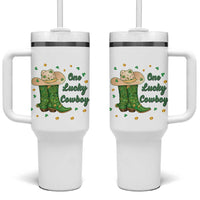 One Lucky Cowboy Tumbler With Handle Western Irish Cowboy St Patrick Day
