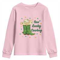 One Lucky Cowboy Youth Sweatshirt Western Irish Cowboy St Patrick Day