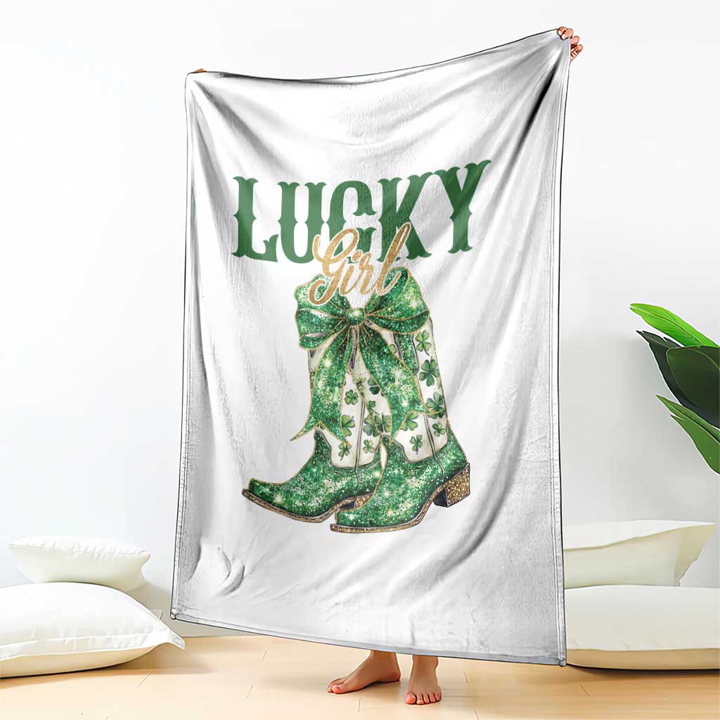 Lucky Cowgirl Throw Blanket Western Irish Cowboy St Patrick Day