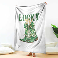 Lucky Cowgirl Throw Blanket Western Irish Cowboy St Patrick Day