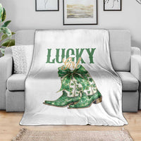 Lucky Cowgirl Throw Blanket Western Irish Cowboy St Patrick Day