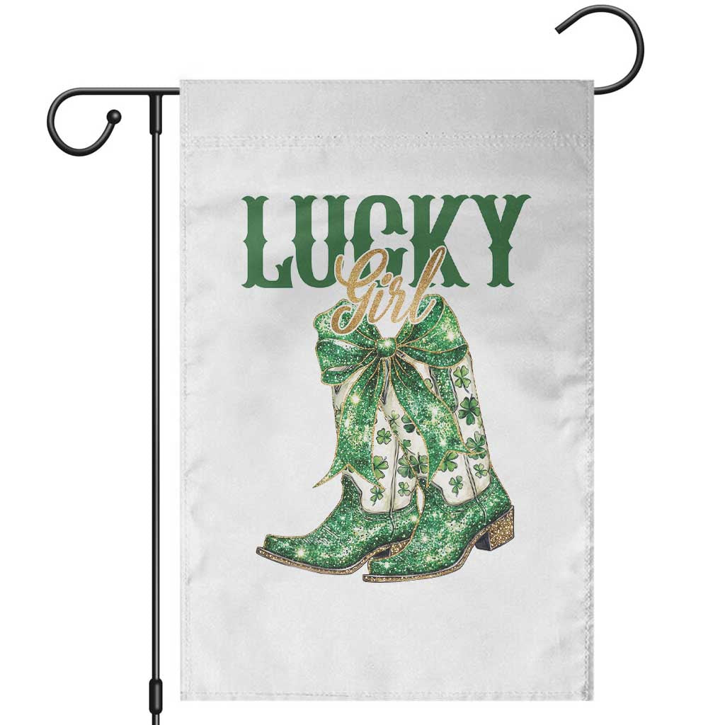 Lucky Cowgirl Garden Flag Western Irish Cowboy St Patrick Day
