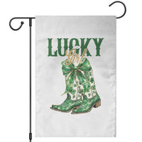 Lucky Cowgirl Garden Flag Western Irish Cowboy St Patrick Day