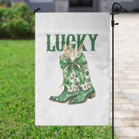 Lucky Cowgirl Garden Flag Western Irish Cowboy St Patrick Day