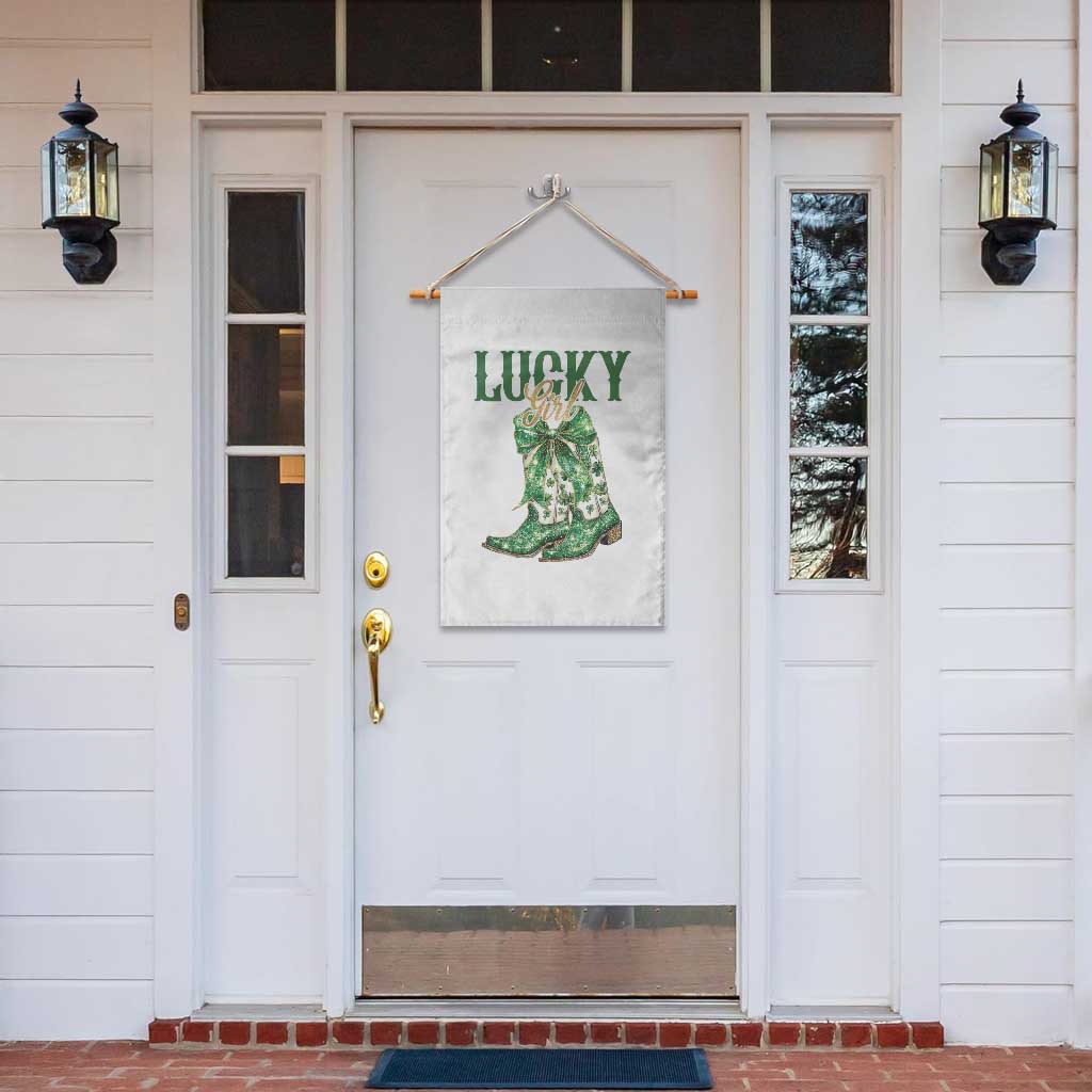 Lucky Cowgirl Garden Flag Western Irish Cowboy St Patrick Day