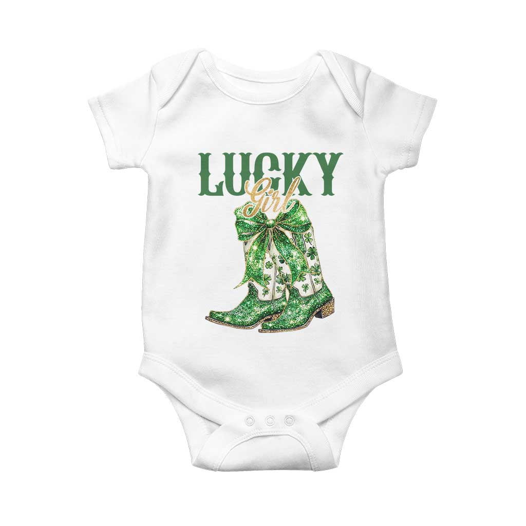 Lucky Cowgirl Baby Onesie Western Irish Cowboy St Patrick Day