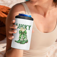 Lucky Cowgirl 4 in 1 Can Cooler Tumbler Western Irish Cowboy St Patrick Day
