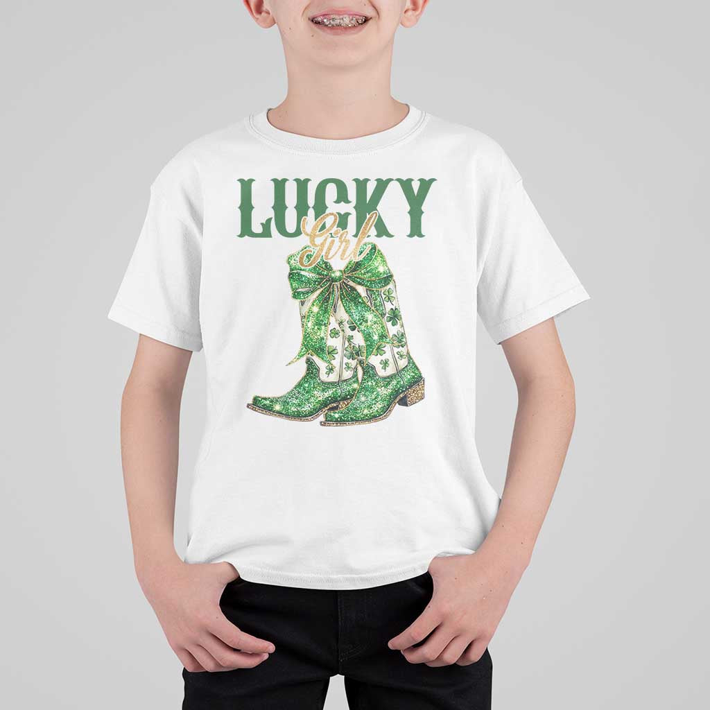 Lucky Cowgirl T Shirt For Kid Western Irish Cowboy St Patrick Day