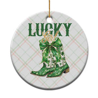Lucky Cowgirl Ceramic Ornament Western Irish Cowboy St Patrick Day