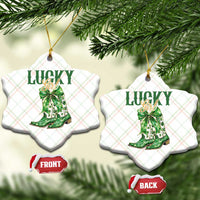 Lucky Cowgirl Ceramic Ornament Western Irish Cowboy St Patrick Day