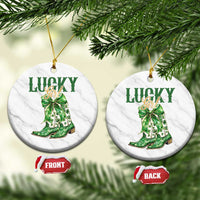Lucky Cowgirl Ceramic Ornament Western Irish Cowboy St Patrick Day