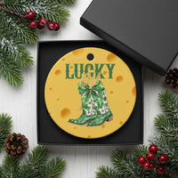 Lucky Cowgirl Ceramic Ornament Western Irish Cowboy St Patrick Day
