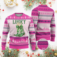 Lucky Cowgirl Ugly Christmas Sweater Western Irish Cowboy St Patrick Day