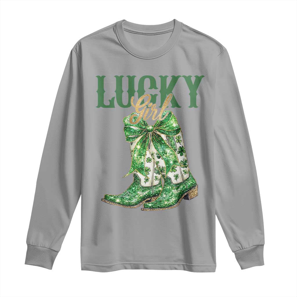 Lucky Cowgirl Long Sleeve Shirt Western Irish Cowboy St Patrick Day