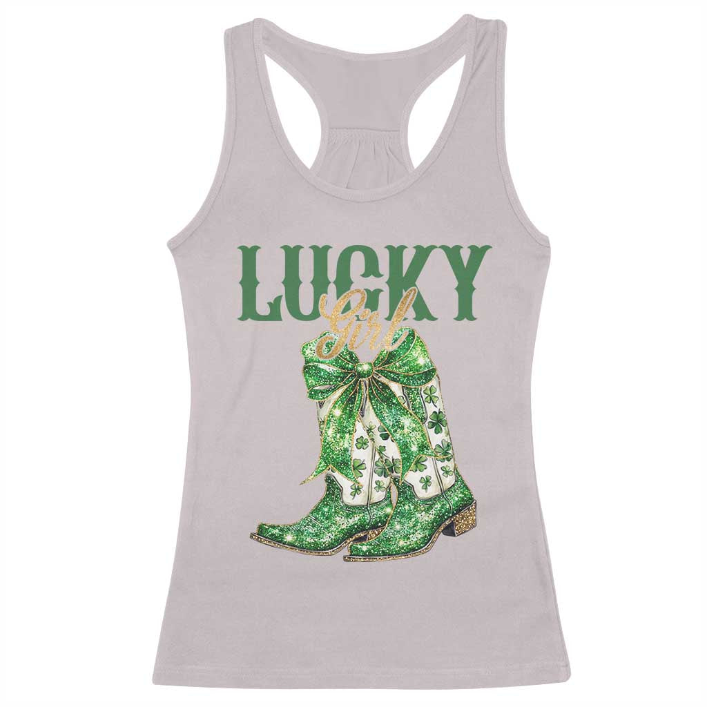 Lucky Cowgirl Racerback Tank Top Western Irish Cowboy St Patrick Day
