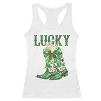 Lucky Cowgirl Racerback Tank Top Western Irish Cowboy St Patrick Day