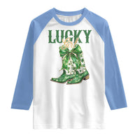 Lucky Cowgirl Raglan Shirt Western Irish Cowboy St Patrick Day