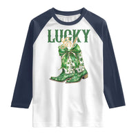 Lucky Cowgirl Raglan Shirt Western Irish Cowboy St Patrick Day