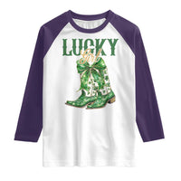 Lucky Cowgirl Raglan Shirt Western Irish Cowboy St Patrick Day