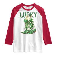 Lucky Cowgirl Raglan Shirt Western Irish Cowboy St Patrick Day